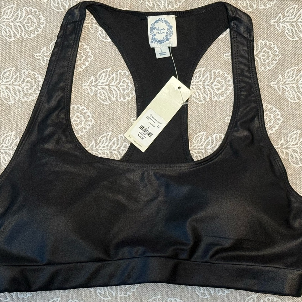 *NWT* Black Satin Women's Sports Bra